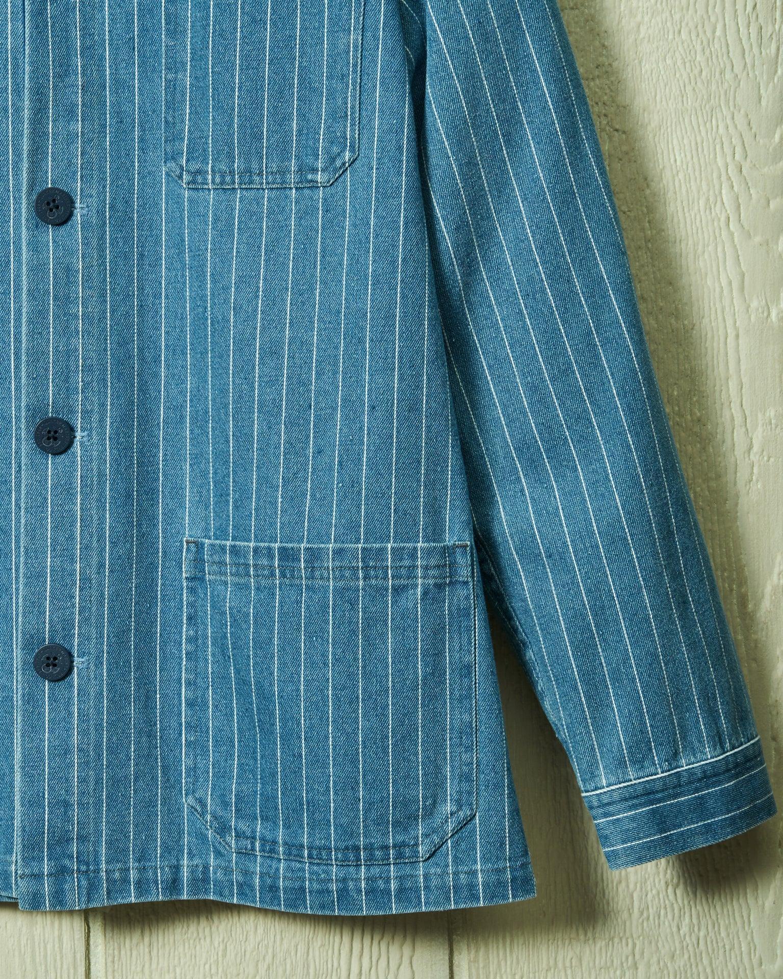 French Workman’s Jacket in Pinstripe Denim Product Image