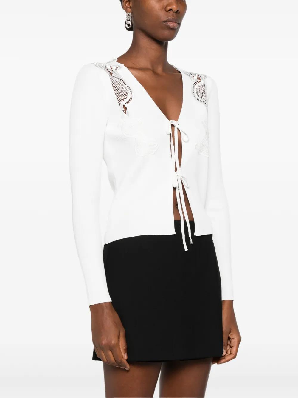 lace laced-up cardigan Product Image