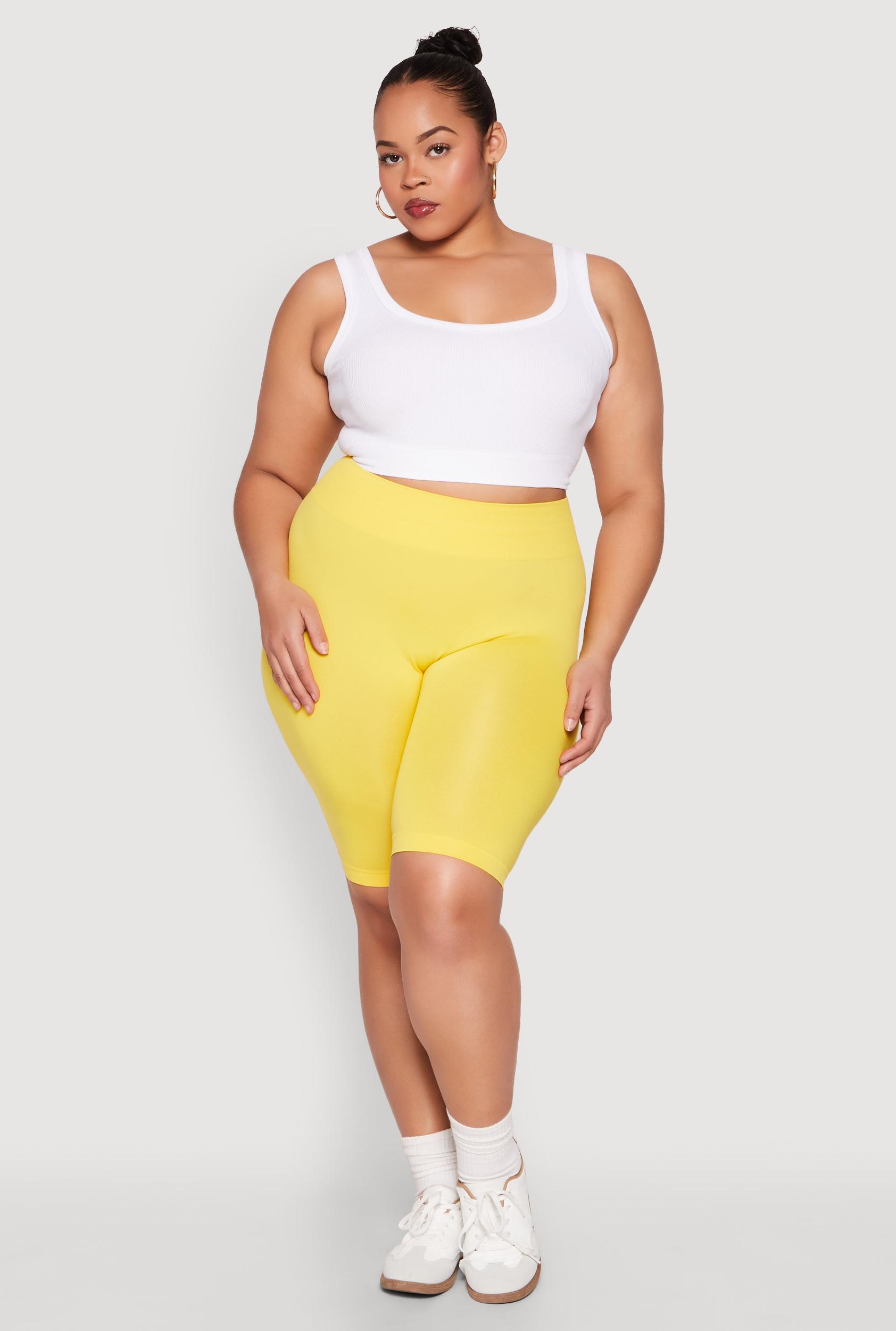 Womens Plus Size High Waist Seamless Biker Shorts Product Image