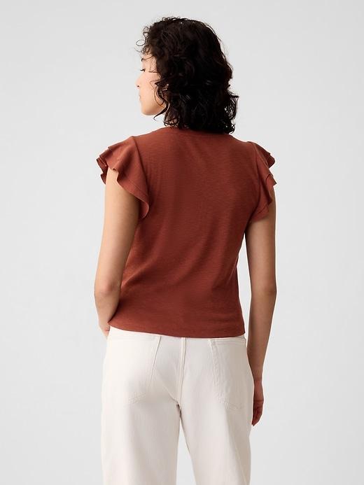 Essential Rib Flutter-Sleeve Shirt Product Image