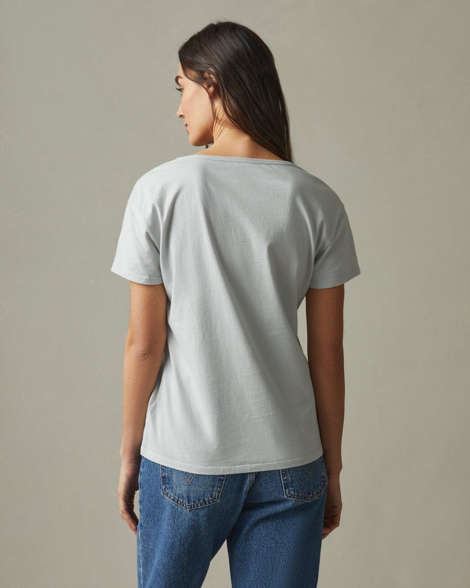Women's Classic Cotton Scoop Tee - Pearl Blue Product Image