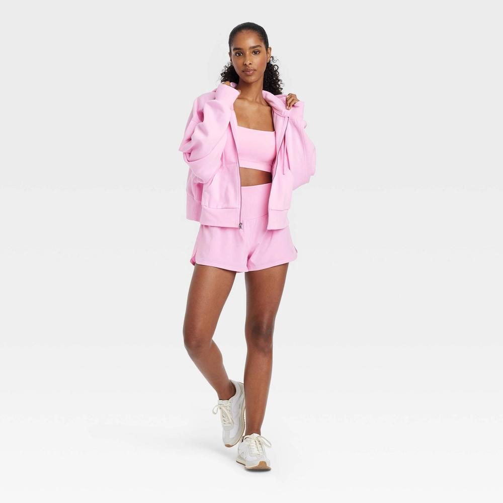 Womens Fleece Full-Zip Hooded Sweatshirt - JoyLab Light XL Product Image
