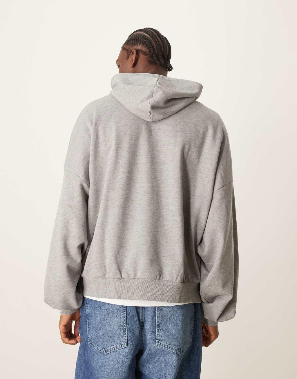 ASOS DESIGN essential extreme oversized hoodie in heather gray Product Image