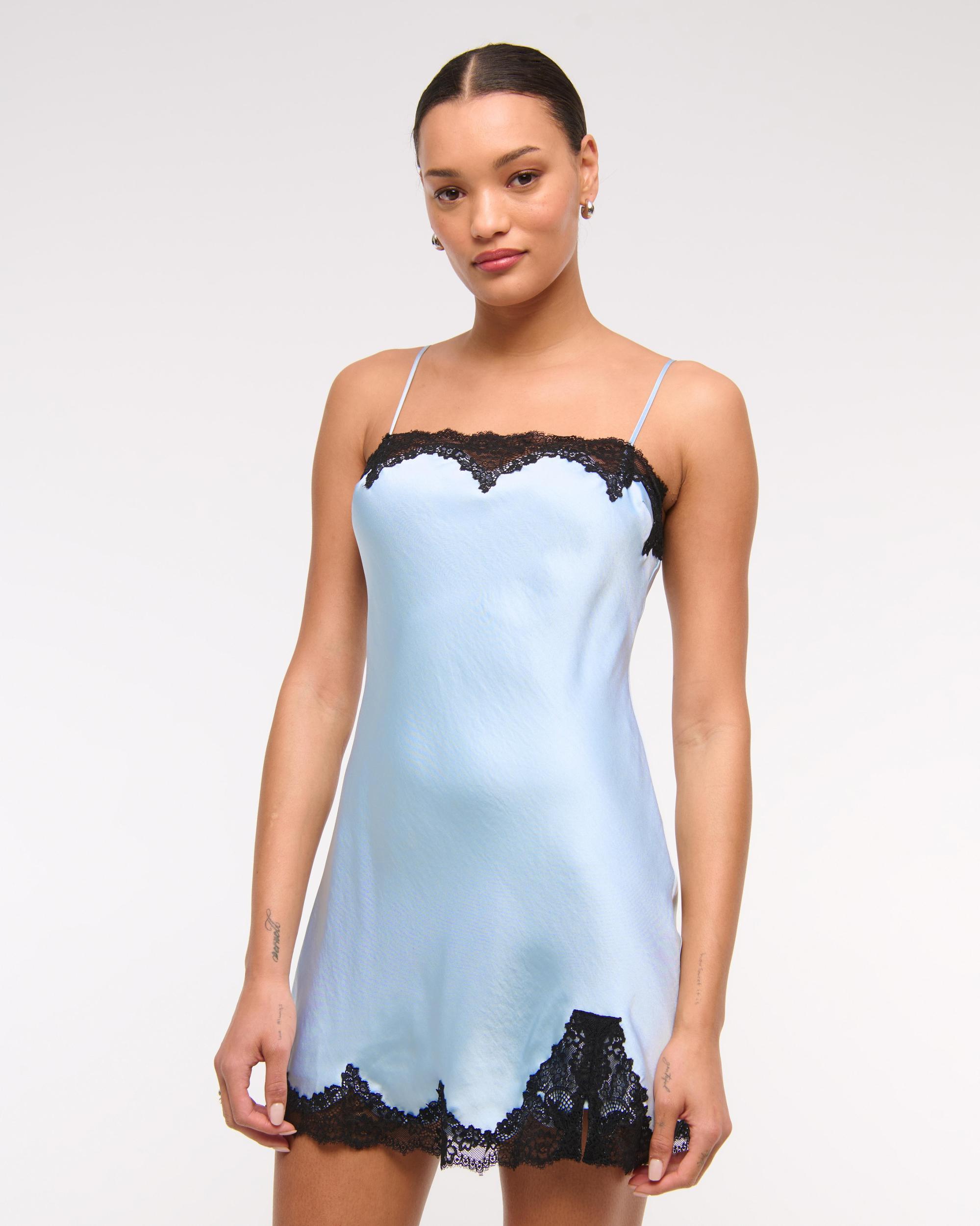 Lace Slip Mini Dress Product Image