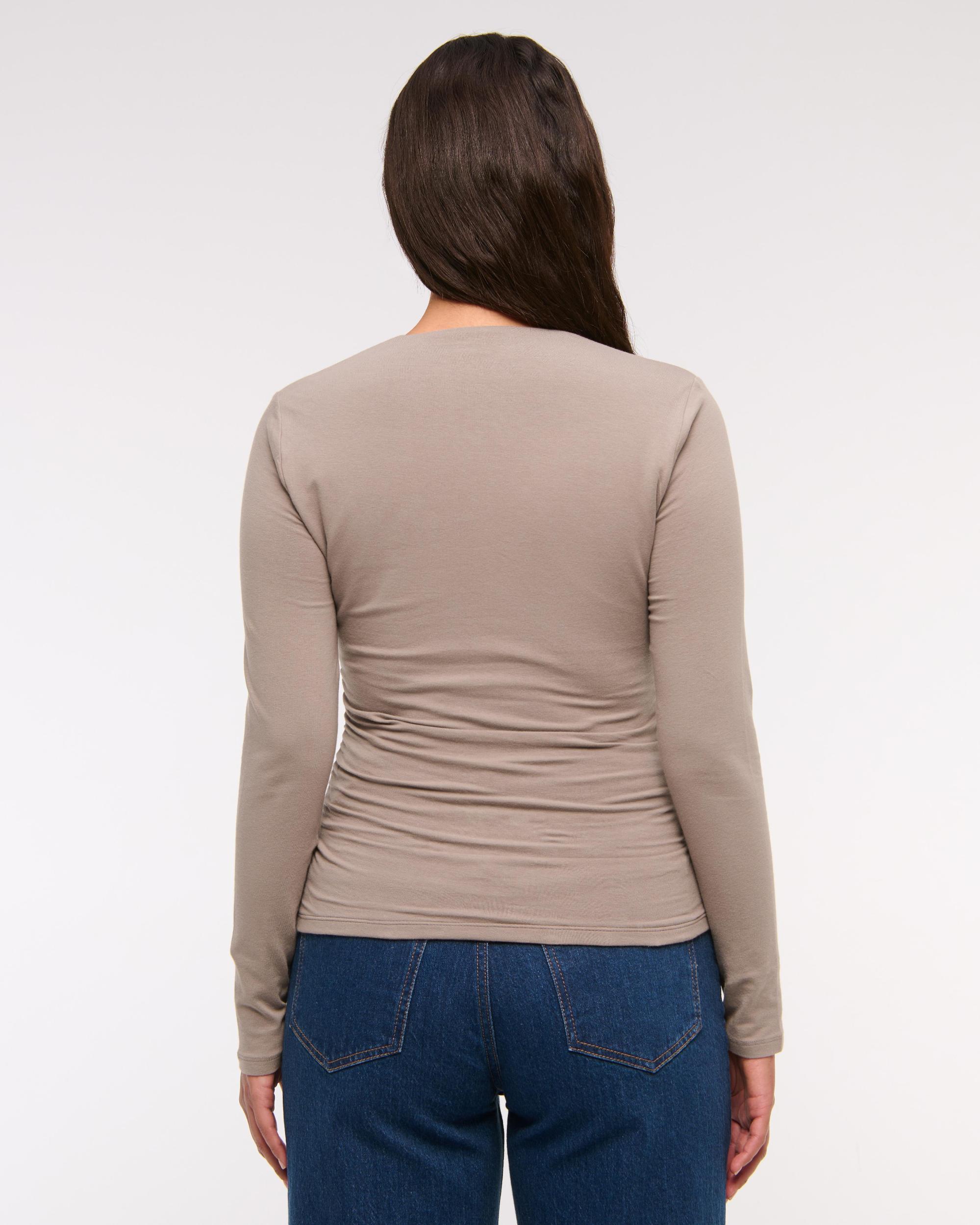 The A&F Ava Long-Sleeve Mesh Top Product Image