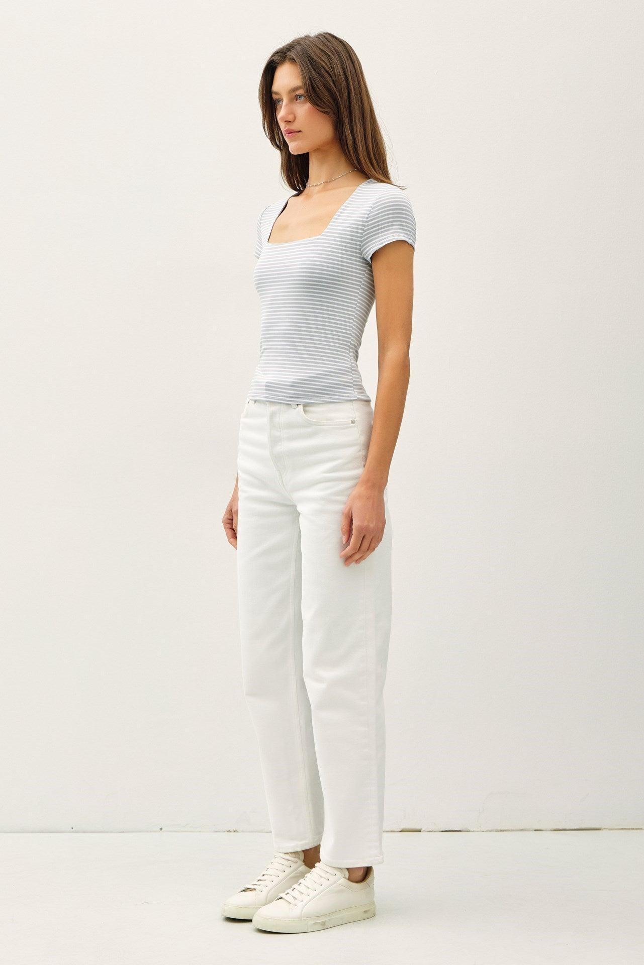 UB BASICS: SWEETEST SOUL STRIPED TOP Product Image