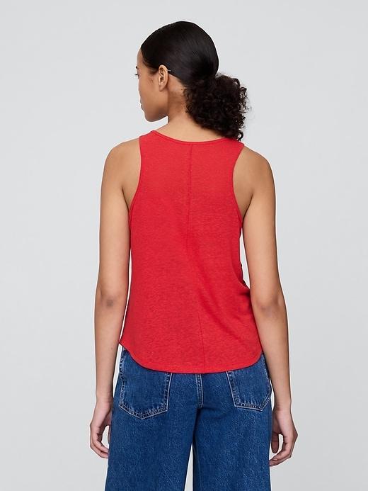 Linen-Blend Racerback Tank Top Product Image