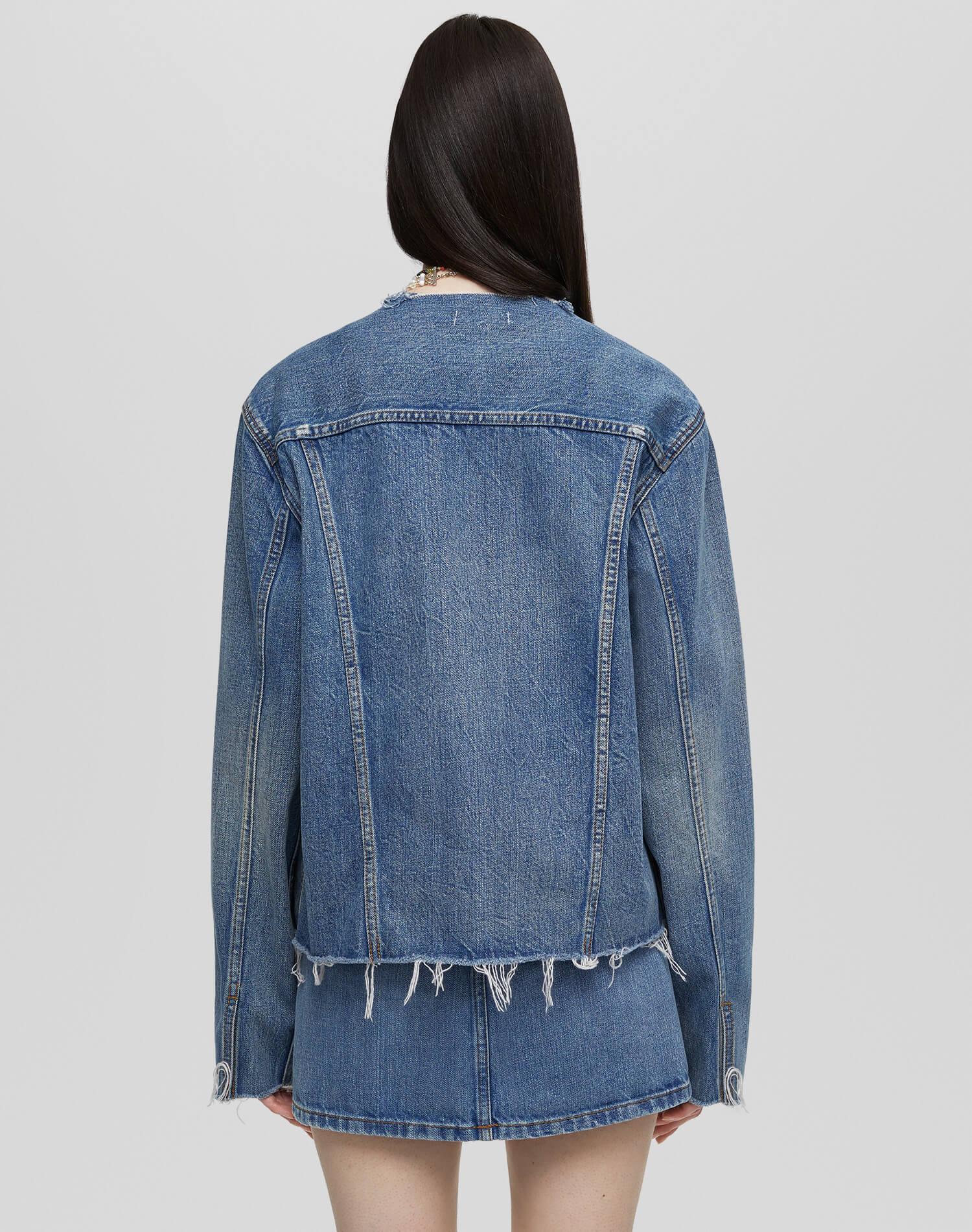 Cutoff Trucker Jacket - Mid Fade Product Image