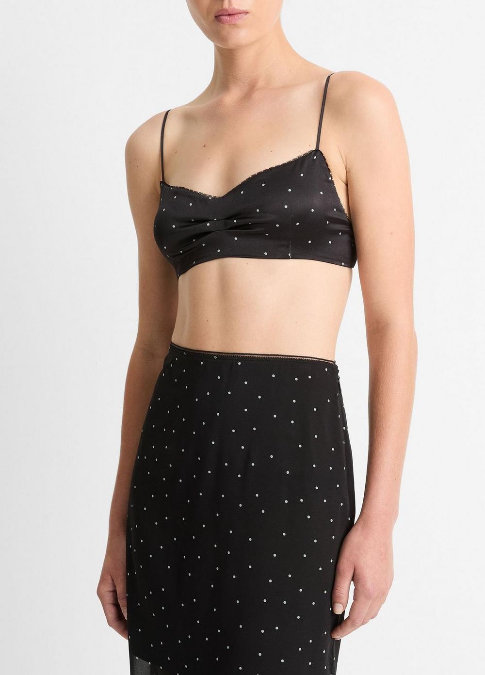 Dot-Print Silk Shrunken Camisole Product Image