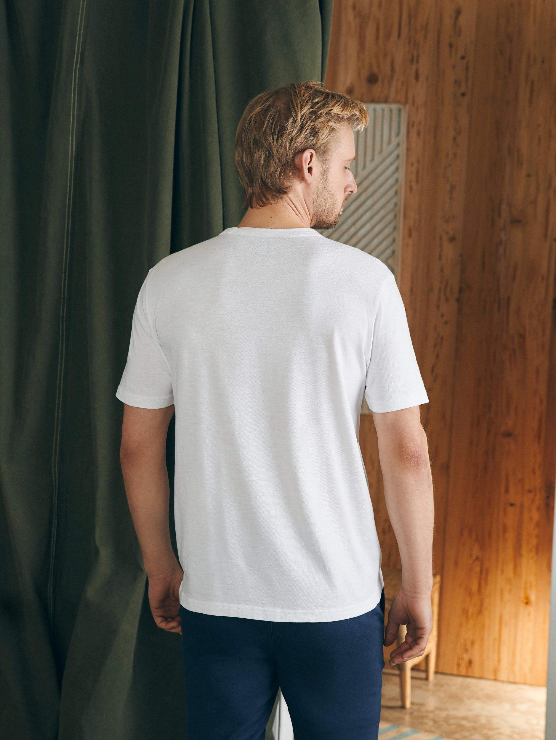 Surf Stripe Sunwashed Pocket Tee - White Male Product Image