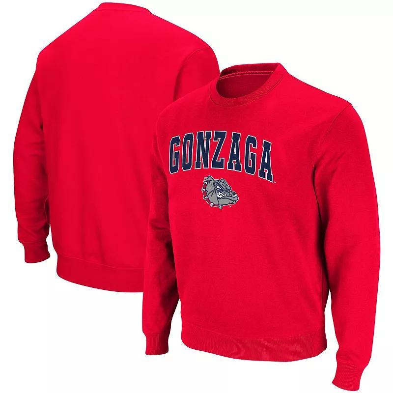 Men's Colosseum Navy Dayton Flyers Arch & Logo Tackle Twill Pullover Sweatshirt, Size: 3XL, Day Blue Product Image