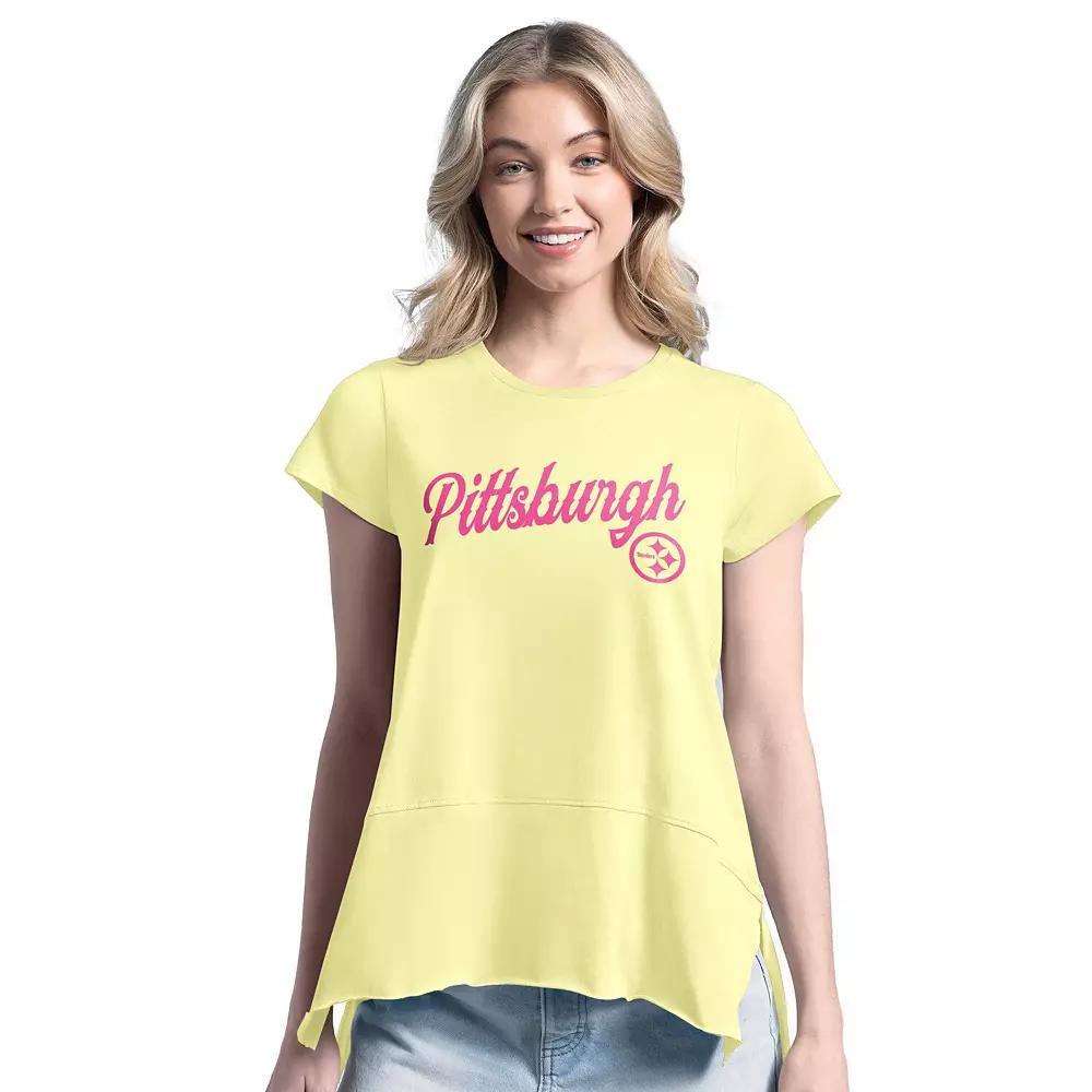 Women's Margaritaville  Yellow Pittsburgh Steelers Gametime Is Paradise T-Shirt, Size: Large Product Image