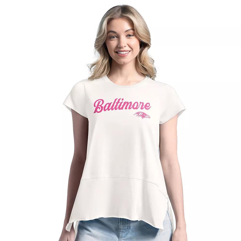 Women's Margaritaville  Cream Baltimore Ravens Gametime Is Paradise T-Shirt, Size: Medium, Beige Product Image