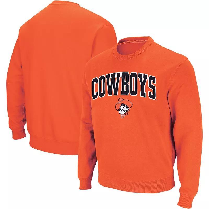 Mens Colosseum Oklahoma State Cowboys Arch & Logo Crew Neck Sweatshirt Product Image