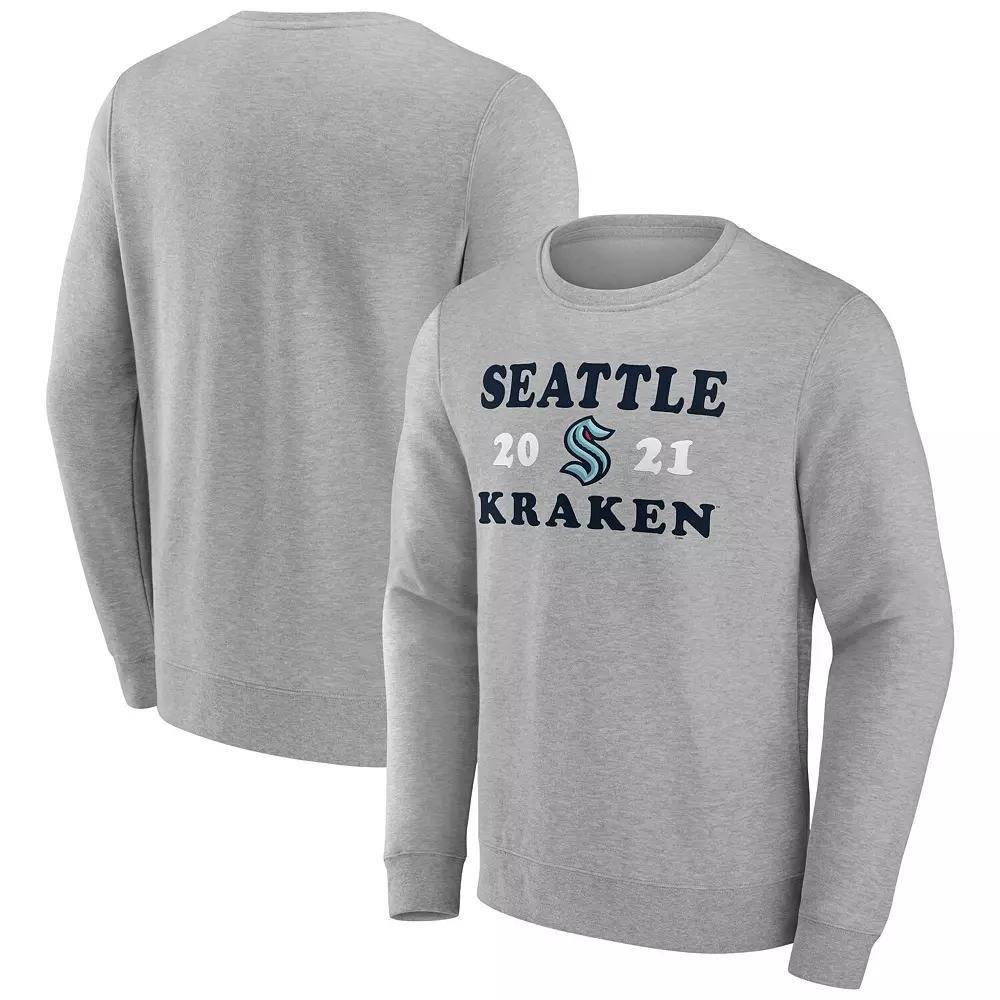 Men's Fanatics Branded Heather Charcoal Seattle Kraken Fierce Competitor Pullover Sweatshirt, Size: 5XL, Krk Charco Product Image