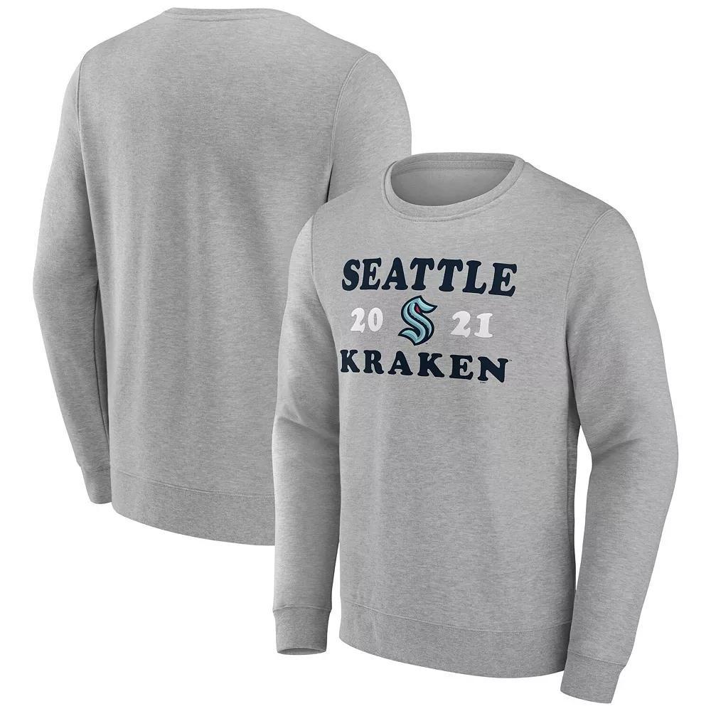 Men's Fanatics Branded Heather Charcoal Seattle Kraken Fierce Competitor Pullover Sweatshirt, Size: 5XL, Krk Charco Product Image