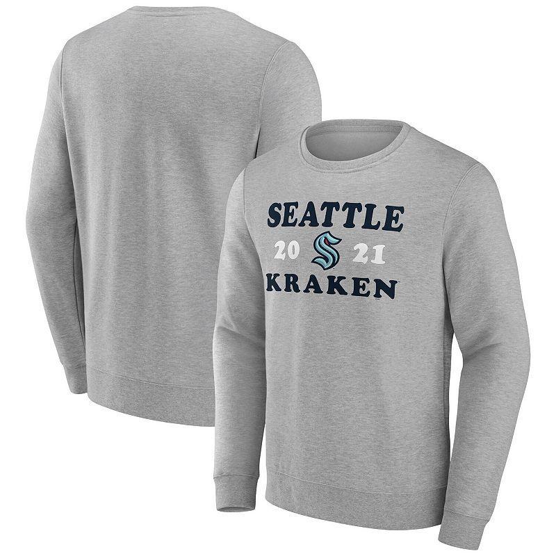 Men's Fanatics Branded Heather Charcoal Seattle Kraken Fierce Competitor Pullover Sweatshirt, Size: 5XL, Krk Charco Product Image