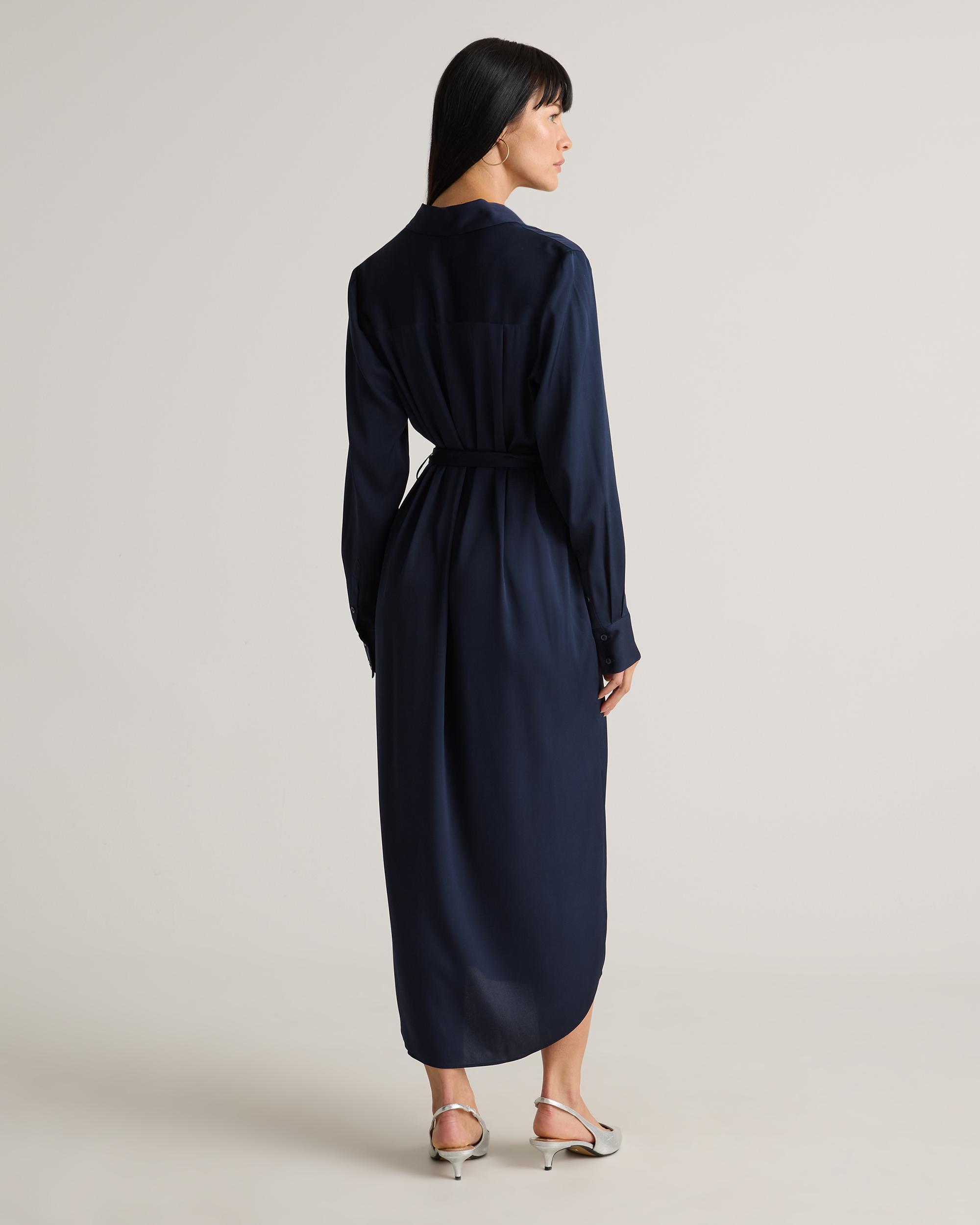Quince | Women's Washable Stretch Silk Maxi Shirt Dress Product Image