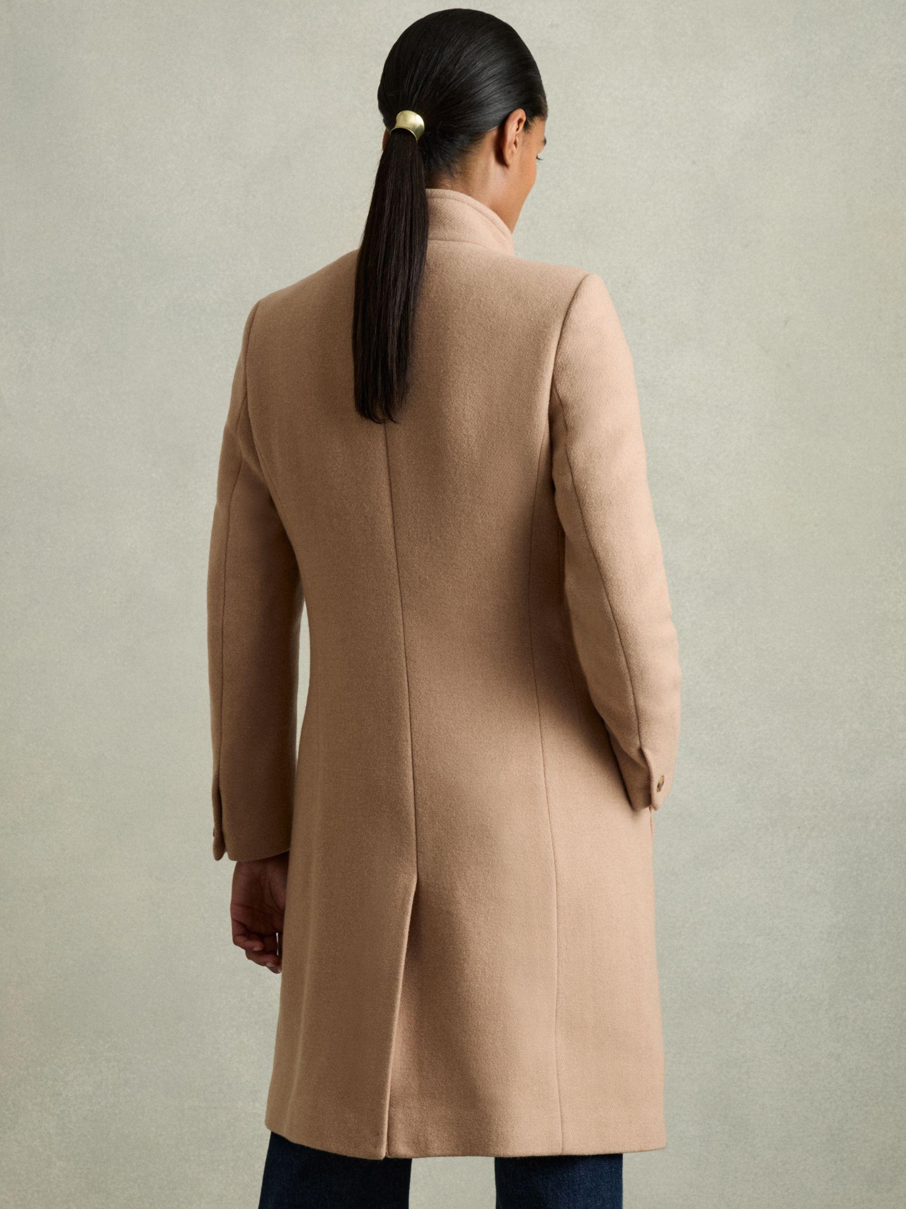 Wool Blend Longline Double Breasted Coat in Light Camel Product Image