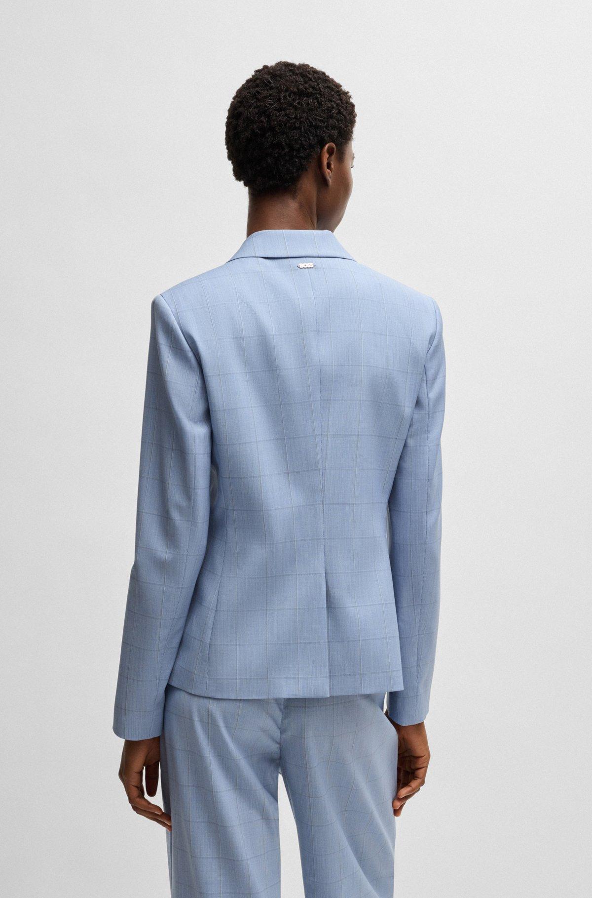 BOSS - Slim-fit blazer in checked wool - Patterned Product Image