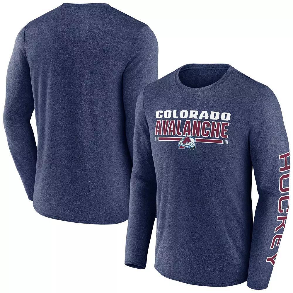 Mens Fanatics Heather Colorado Avalanche Sweep Iconic Synthetic Long Sleeve T-Shirt Blue Product Image