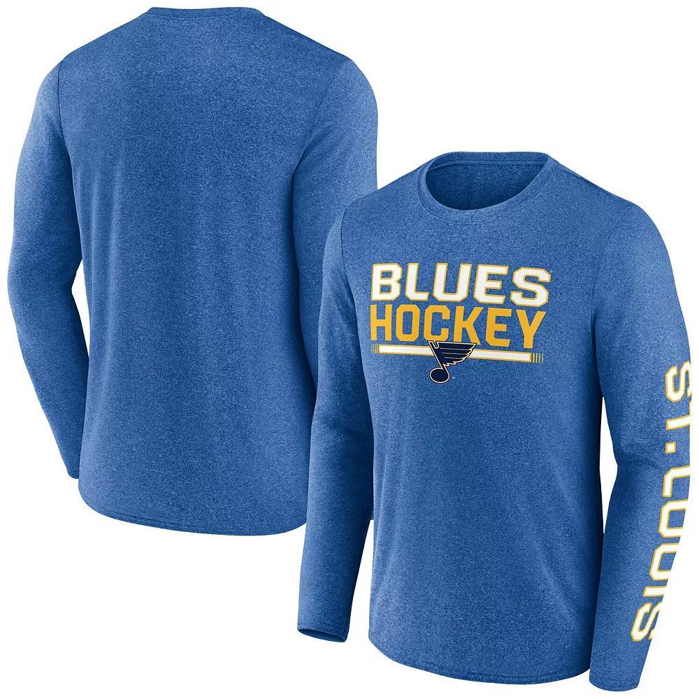 Men's Fanatics Heather Blue St. Louis Blues Sweep Iconic Synthetic Long Sleeve T-Shirt, Size: Medium, Team Product Image