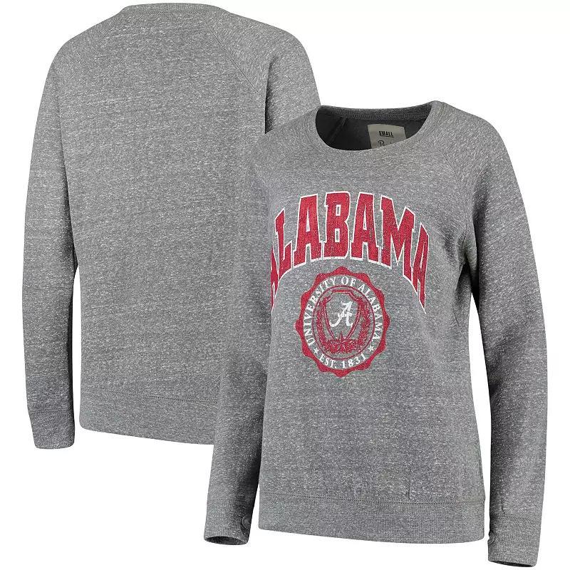 Women's Pressbox Heathered Gray Alabama Crimson Tide Edith Vintage Knobi Pullover Sweatshirt, Size: Small, Grey Product Image