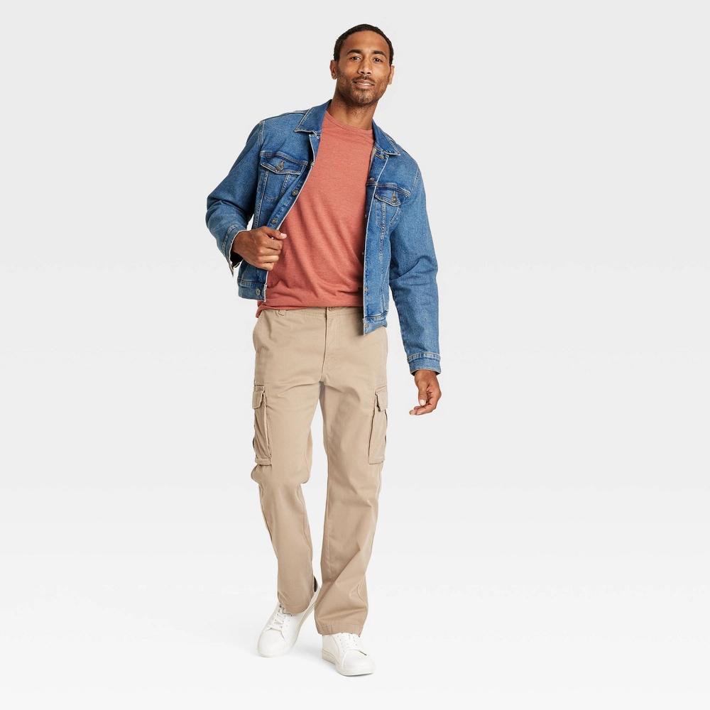 Men's Straight Fit Cargo Pants - Goodfellow & Co™ Sculptural Tan 30x34: Midweight Product Image