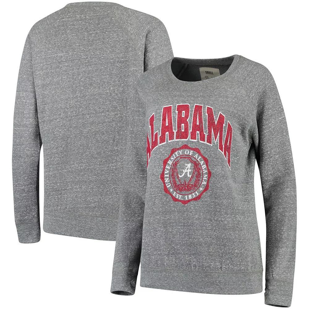 Women's Pressbox Heathered Gray Alabama Crimson Tide Edith Vintage Knobi Pullover Sweatshirt, Size: Small, Grey Product Image