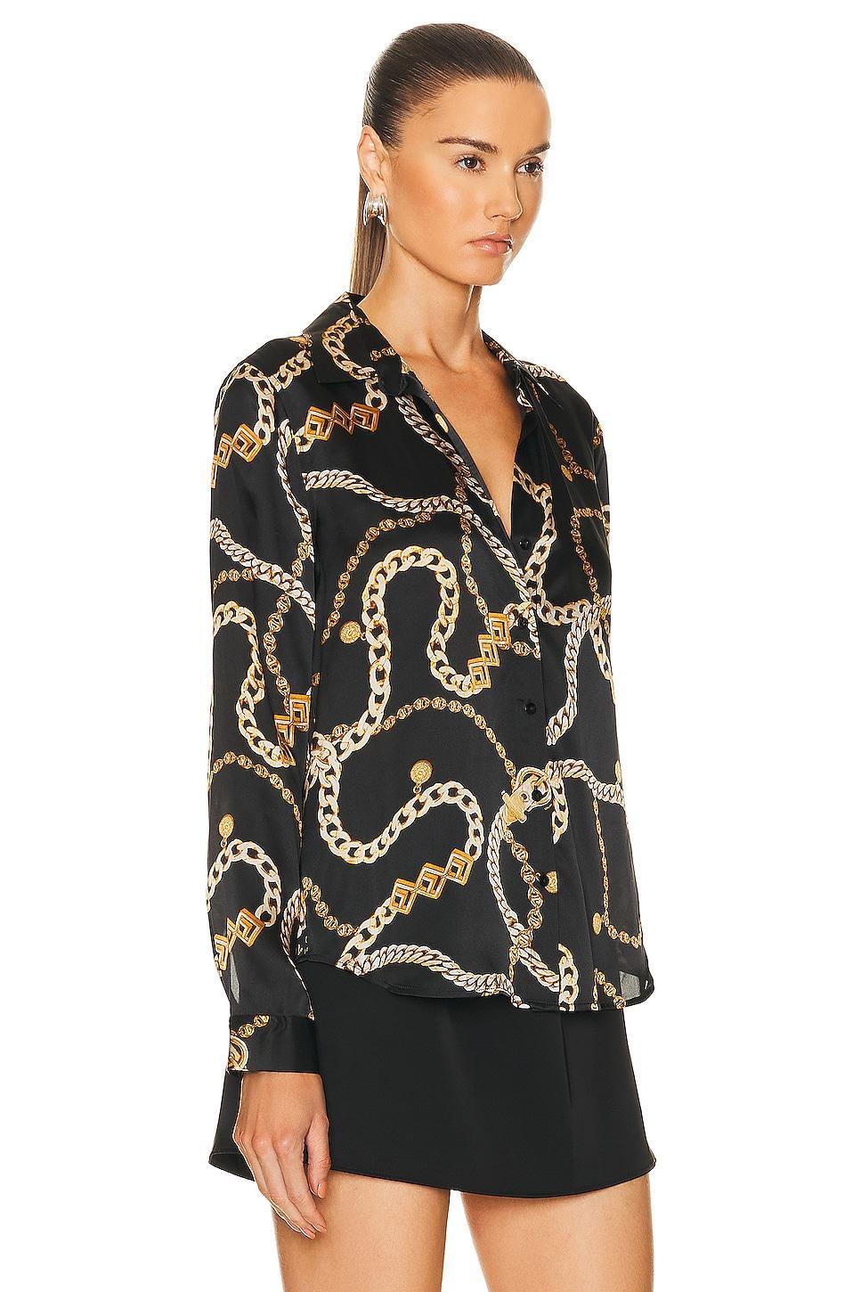 Tyler Chain-Print Silk Blouse Product Image