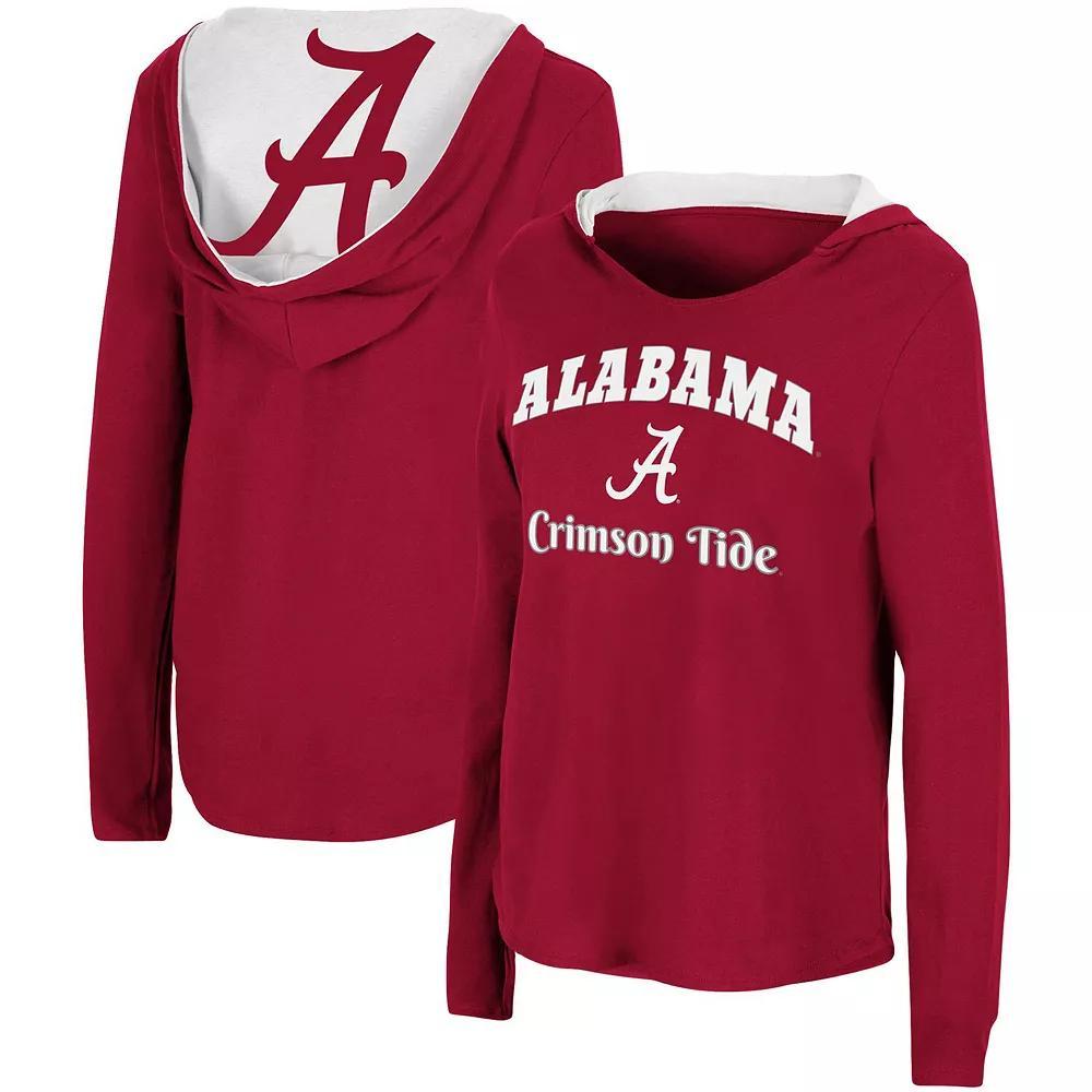 Women's Colosseum Crimson Alabama Crimson Tide Catalina Hoodie Long Sleeve T-Shirt, Size: Medium, Red Product Image