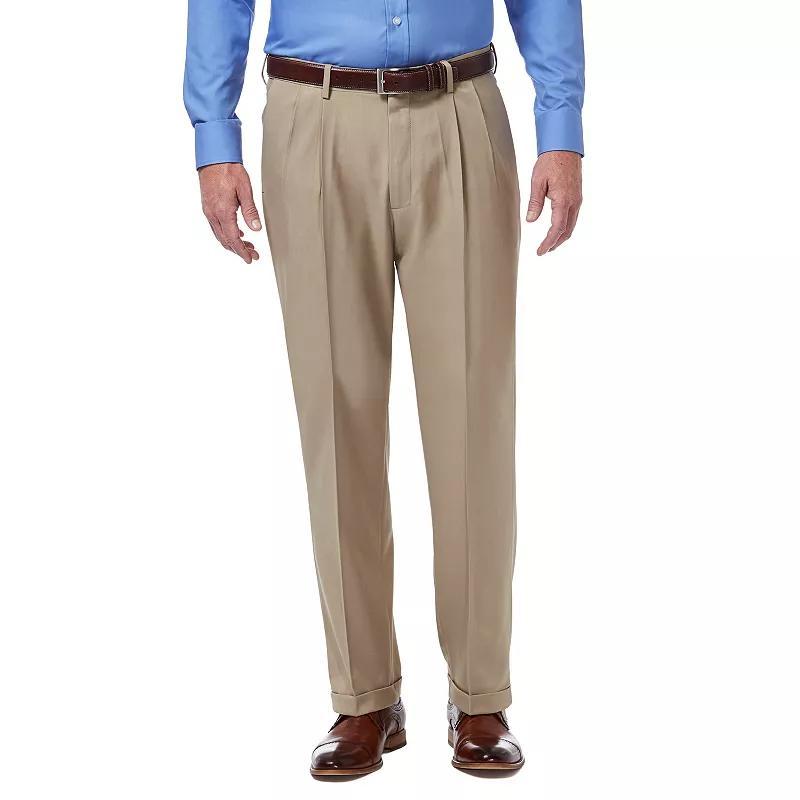 Mens Haggar Premium Comfort Expandable-Waist Classic-Fit Stretch Pleated Dress Pants, Mens Product Image