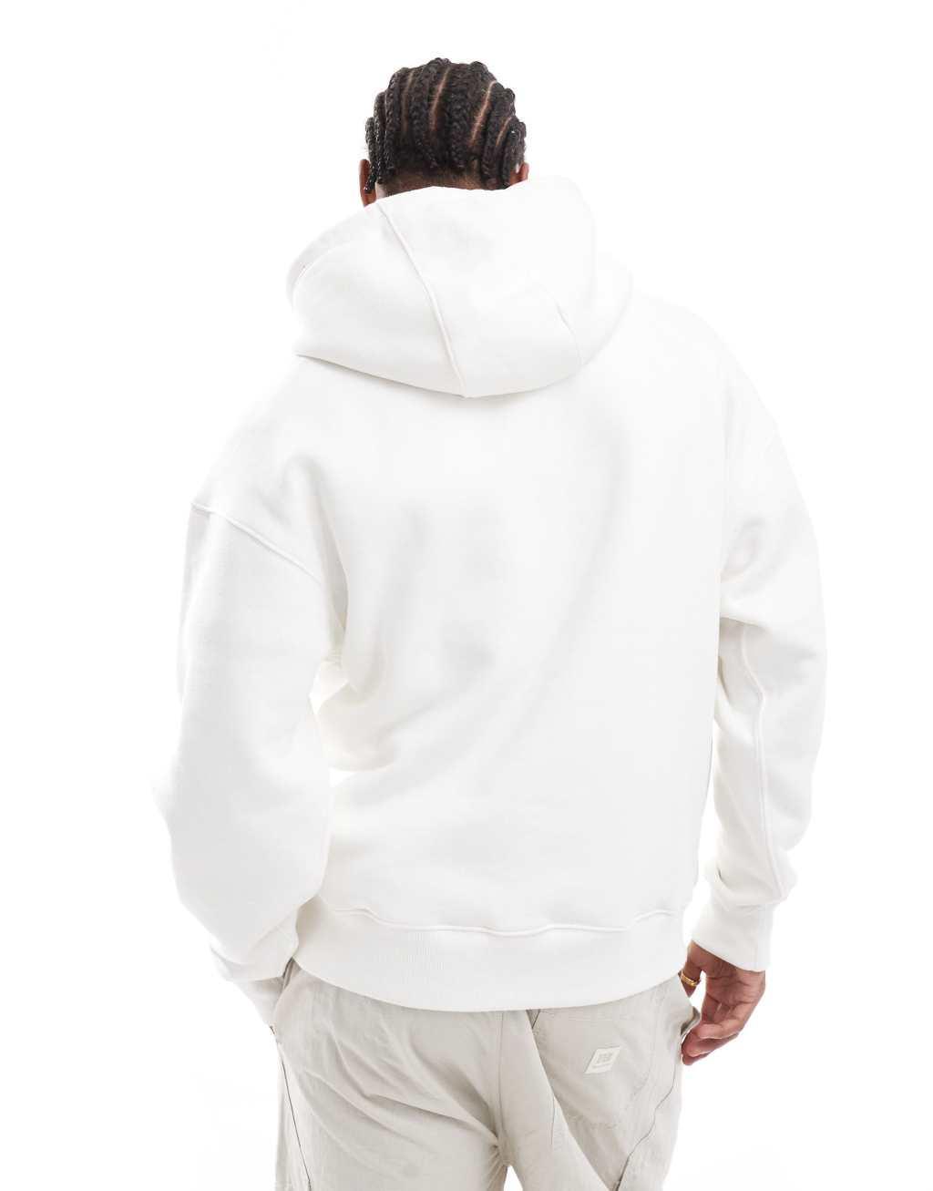 Pull&Bear basic hoodie in white Product Image