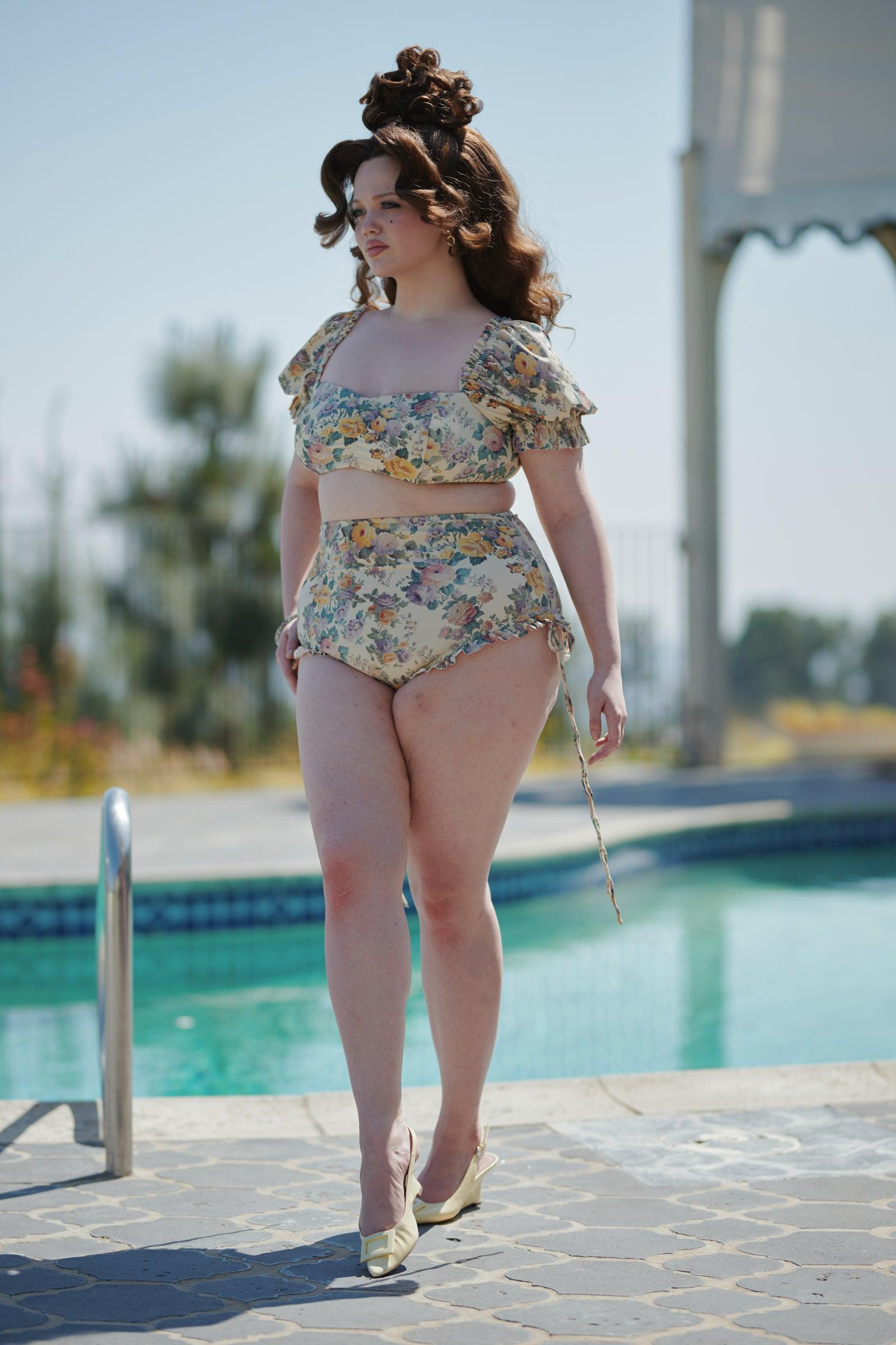 The Blonde Floral Babydoll Bikini Top Product Image