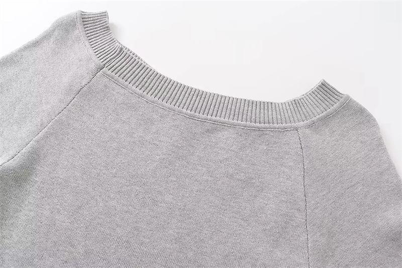 Boat Neck Plain Sweater Product Image