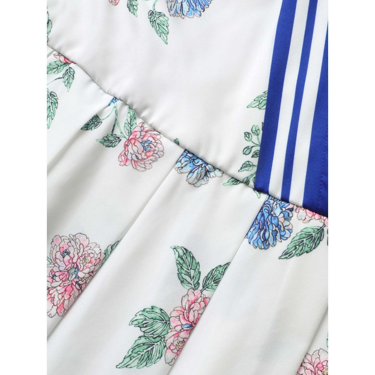 Plus Size Floral Patchwork Striped Wrap Cap Sleeve Dress Mediumblue Women Elegant Belted V-neck Cap Sleeve Curvy BloomChic 28/5X Product Image