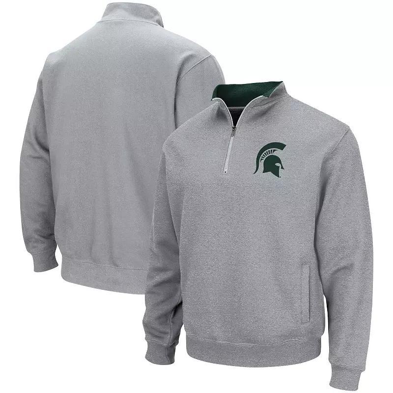 Men's Colosseum Heathered Gray Kansas State Wildcats Tortugas Team Logo Quarter-Zip Jacket, Size: Medium, Grey Product Image