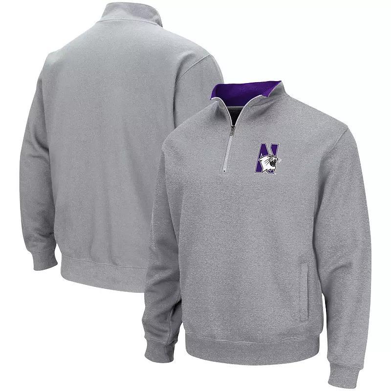 Men's Colosseum Heathered Gray Kansas State Wildcats Tortugas Team Logo Quarter-Zip Jacket, Size: Medium, Grey Product Image