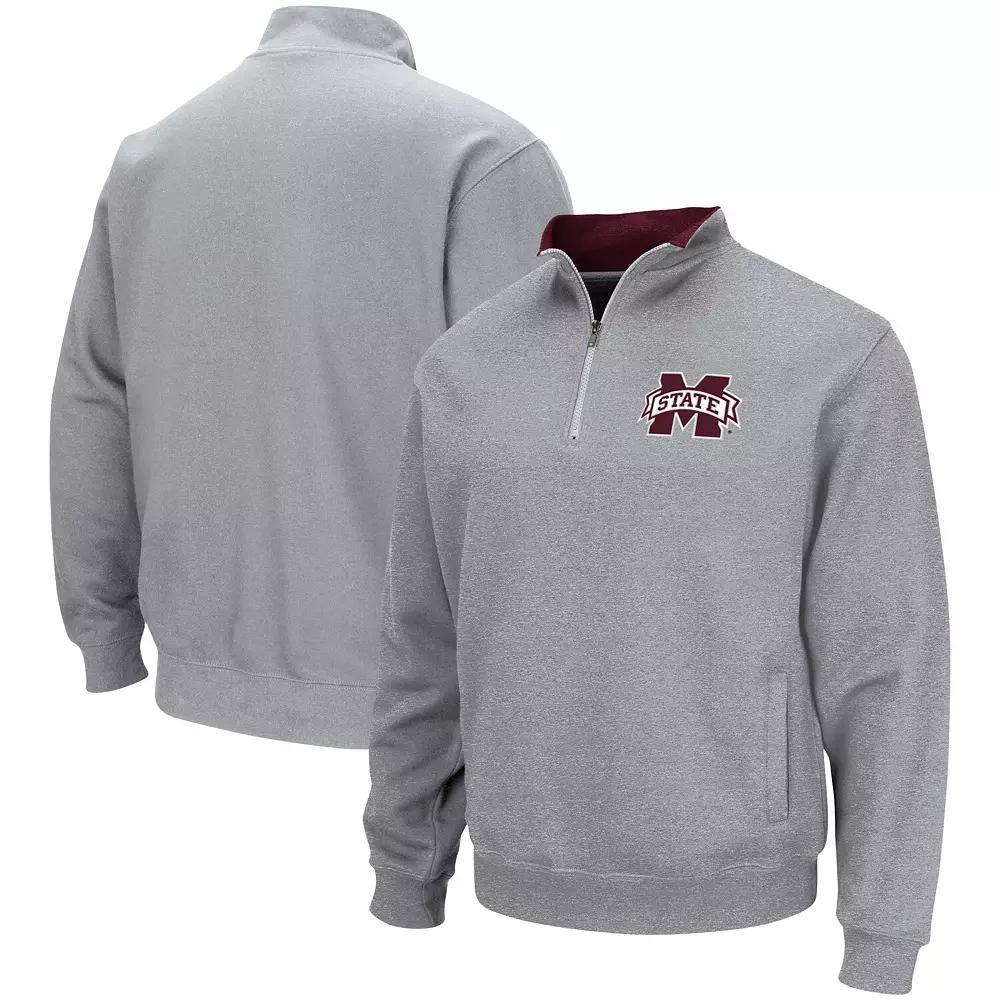 Men's Colosseum Heathered Gray Kansas State Wildcats Tortugas Team Logo Quarter-Zip Jacket, Size: Medium, Grey Product Image
