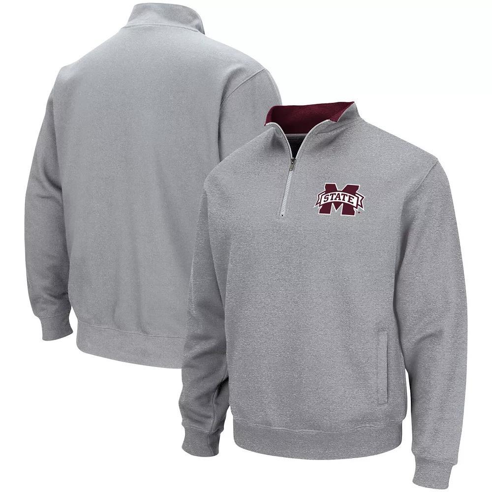 Men's Colosseum Heathered Gray Kansas State Wildcats Tortugas Team Logo Quarter-Zip Jacket, Size: Medium, Grey Product Image