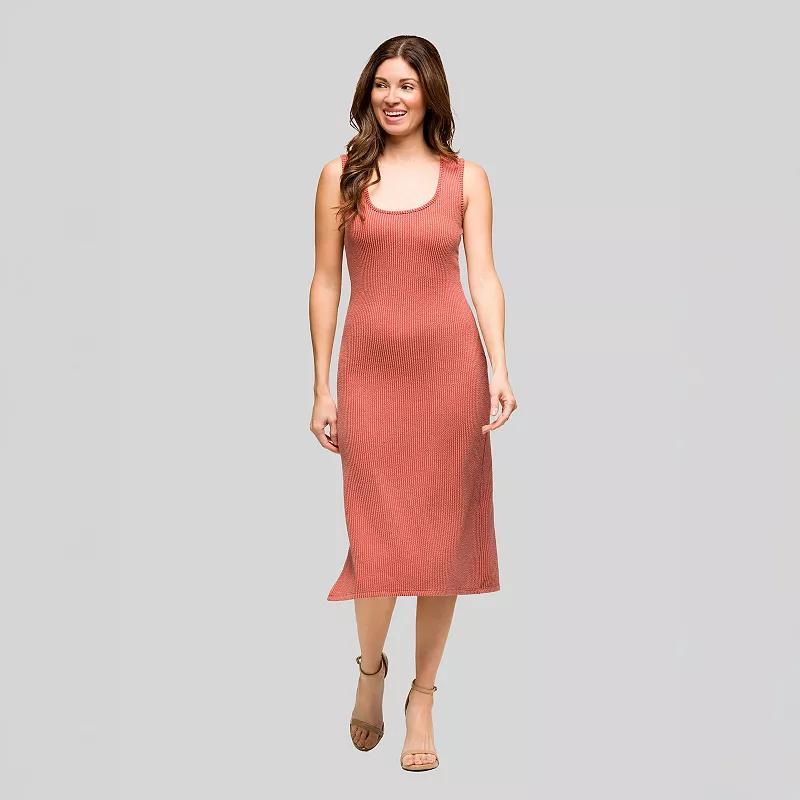 Women's 24Seven Comfort Apparel Fitted Sleeveless Side Slit Midi Dress, Size: XL, Green Product Image