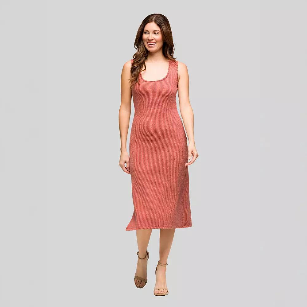 Women's 24Seven Comfort Apparel Fitted Sleeveless Side Slit Midi Dress, Size: XL, Green Product Image