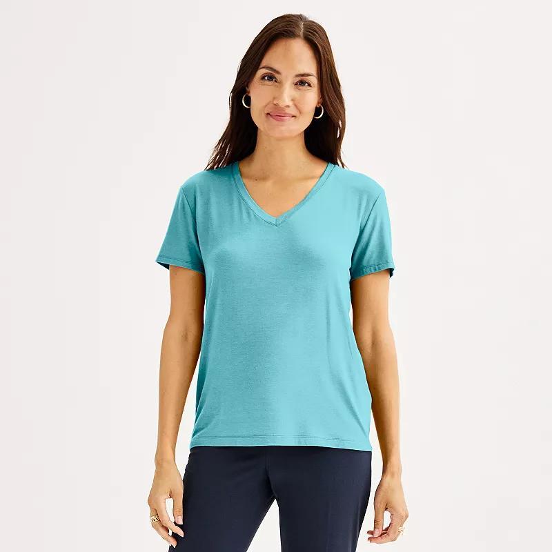Women's Nine West Essential Crewneck Tee, Size: XL, Nikita Purple Product Image