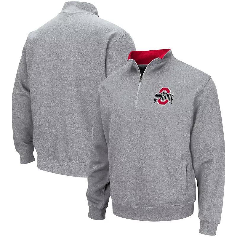 Men's Colosseum Heathered Gray Marquette Golden Eagles Tortugas Team Logo Quarter-Zip Jacket, Size: Medium, Mrq Grey Product Image