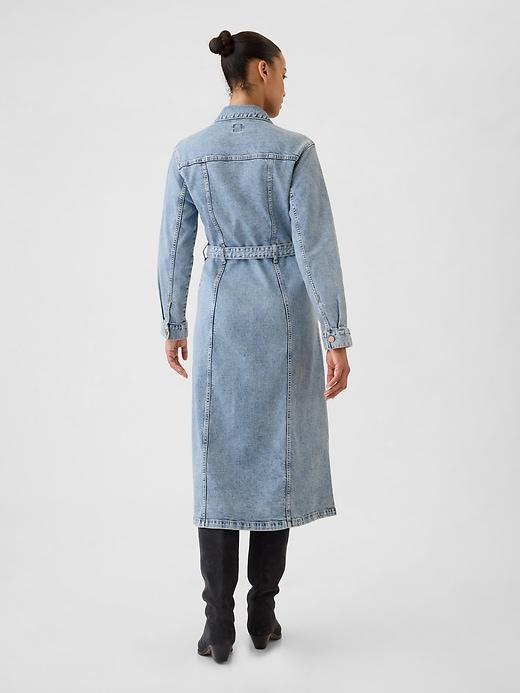 Belted Denim Midi Dress Product Image