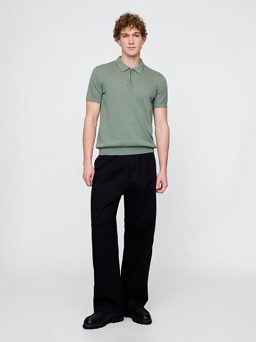 Crochet Polo Shirt Product Image