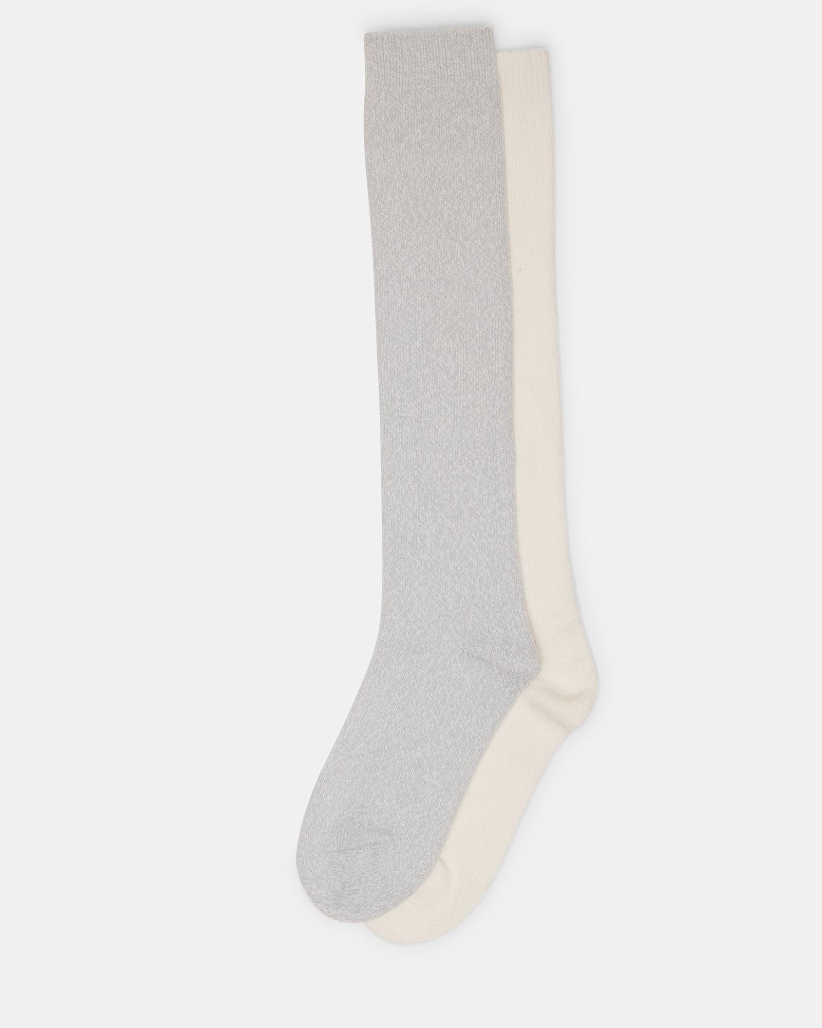 FALL 2 PACK MARLED KNEE HIGH SOCKS LIGHT GREY Female Product Image