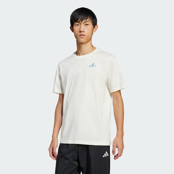 adidas Earth Day Graphic Tee Off White XL Mens Product Image