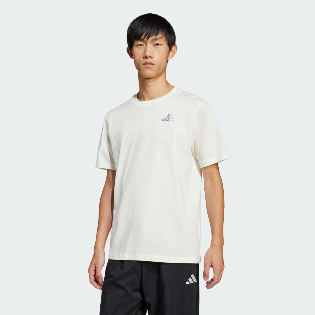 adidas Earth Day Graphic Tee Off White XL Mens Product Image