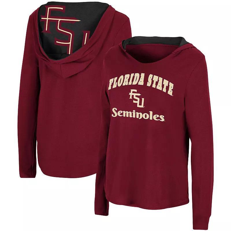 Womens Colosseum Garnet Florida State Seminoles Catalina Hoodie Long Sleeve T-Shirt Product Image